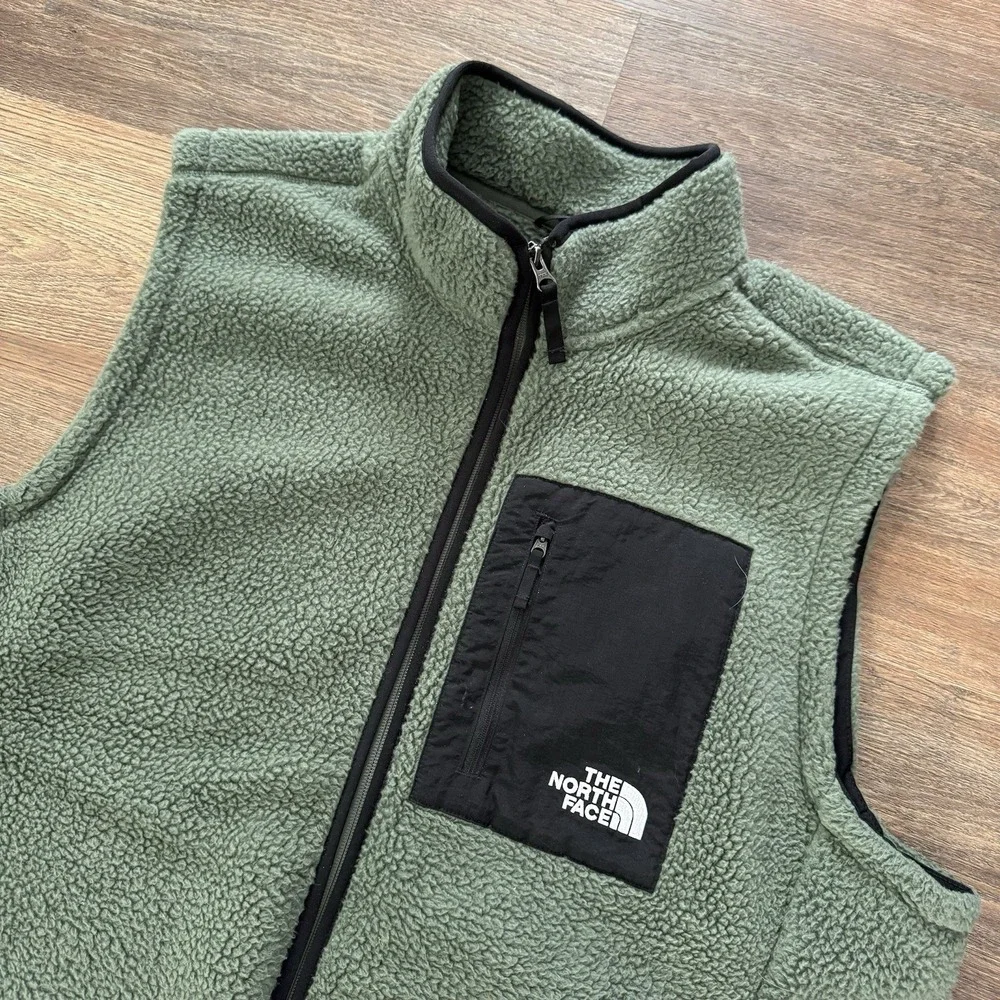 The North Face North Peak Sherpa Fleece Vest Green Men's Sz XXL Gorp Outdoor
